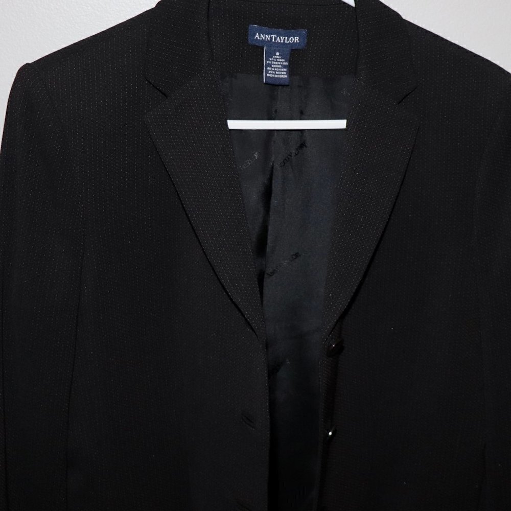 Ann Taylor Black Blazer with fine print in Size 8